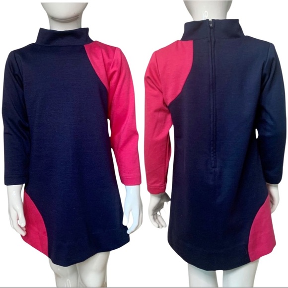 FLORENCE EISEMAN Ponte Knit Dress Navy & Pink Color Block Long Sleeve Size 4 - Picture 14 of 14